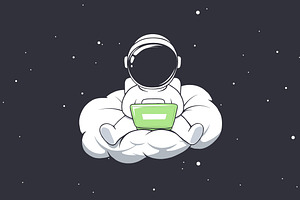 Astronaut Work In Freelance On Cloud