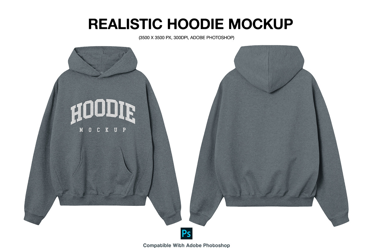Realistic Regular Hoodie Mockup, a Hoody Mockup by Irhasalfahad (Photo 2 of 6)