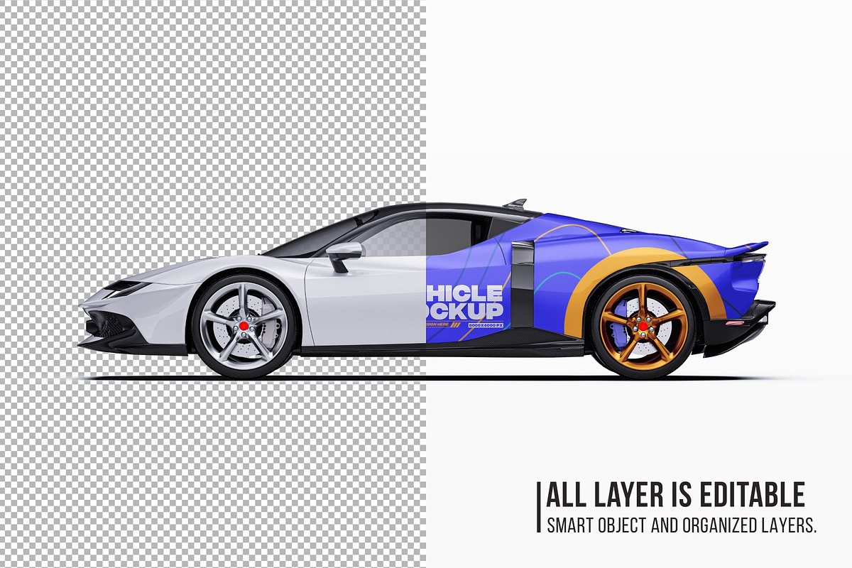 2026 Supercar Performance Coupe, an Advertising Mockup by Halal Graphic Studio (Photo 5 of 12)