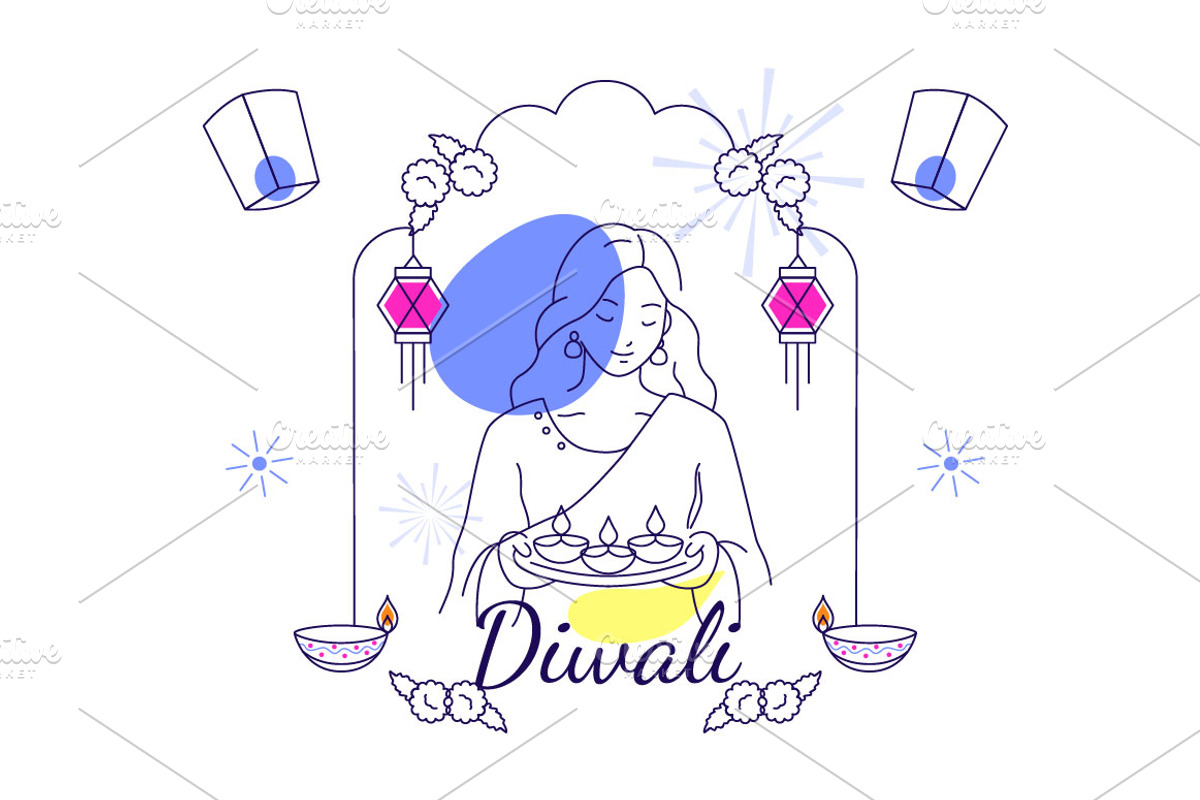 8 Diwali Vector Illustration, a Seasonal Illustration by denayunebgt (Photo 4 of 4)