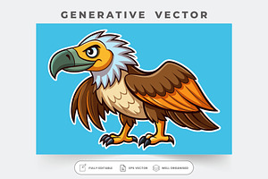 A cheerful griffon vulture stands pr, a Graphic by Iftikhar Alam