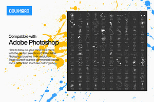 100 Splatter Photoshop Brushes ABR