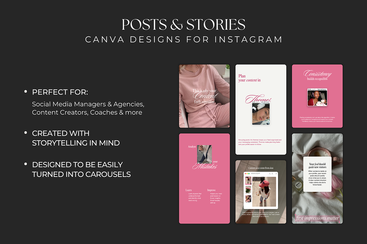 Pink iOS Core Instagram Posts, a Social Media Template by Meraki Templates (Photo 2 of 8)
