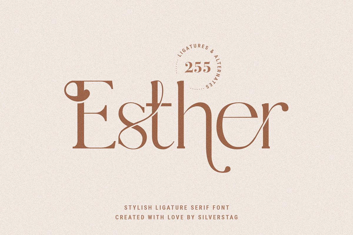 Esther - Stylish Ligature Serif Font, a Serif Font by SilverStag Type Foundry (Photo 1 of 27)