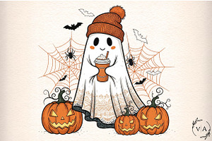 Lace Ghost Png, an Illustration by Craft Nest