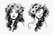 Floral Girl Illustration, a Person Illustration by Tekuni (Thumbnail 6 of 9)
