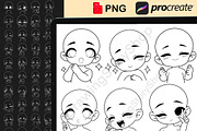 50Chibi Emote Bases Stamps Procreate, a Brush Add-On by DrawingStoryShop (Thumbnail 3 of 6)