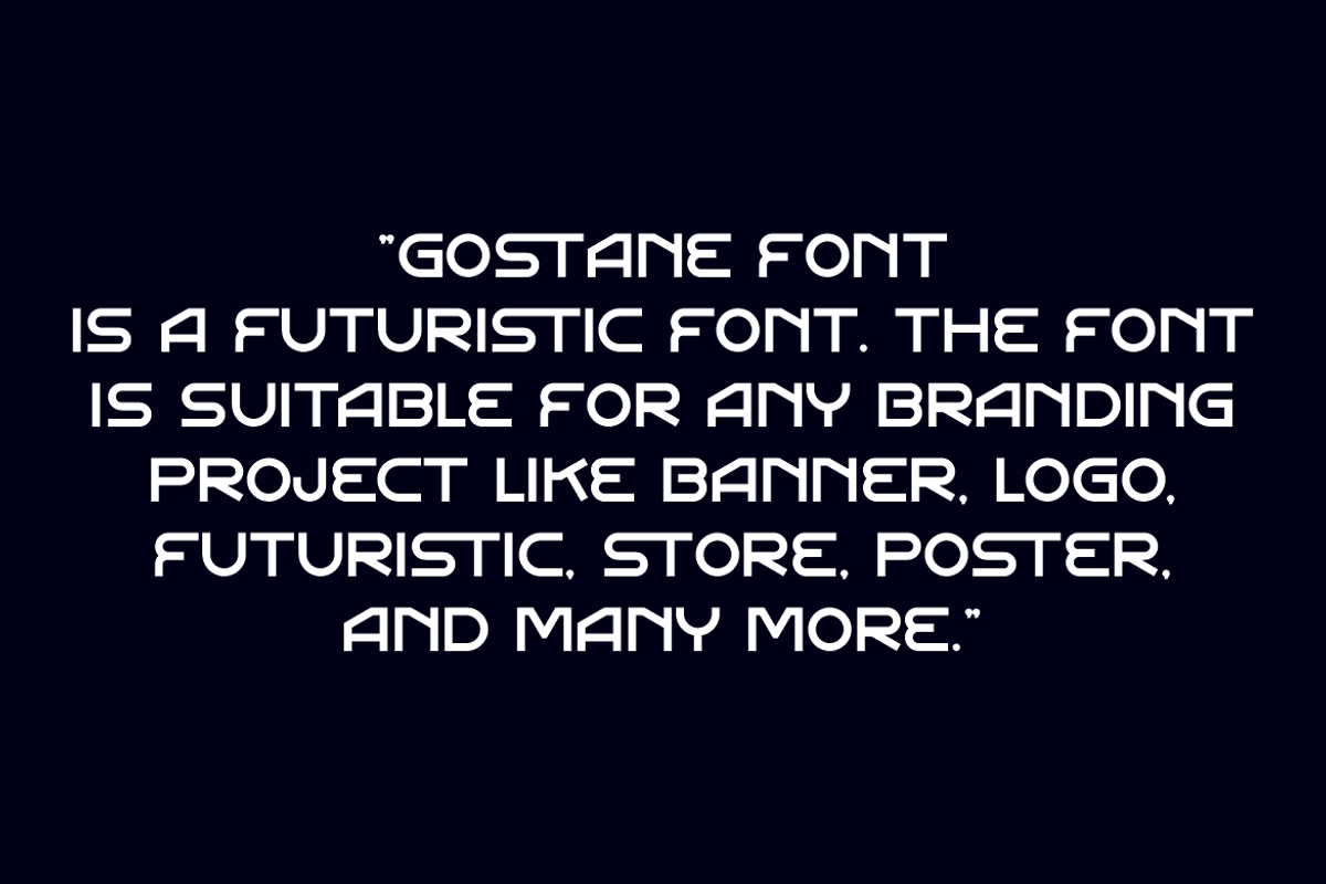 Gostane - Futuristic Tech Font, a Sans Serif Font by QR Design Studio (Photo 4 of 7)