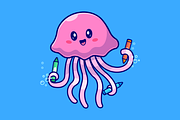 Cute Jellyfish Drawing With Crayon, an Animal Illustration by Catalyst Labs (Thumbnail 2 of 3)