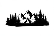 silhouette camping tent mountain, an Illustration by Amazin_art (Thumbnail 14 of 17)
