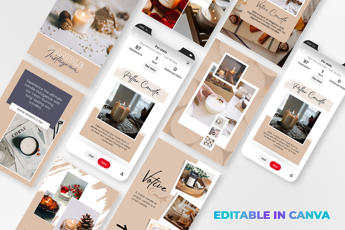 Candle Engagement Pinterest Template preview 6