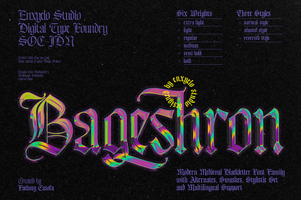 Bageshron Blackletter Font Family, a Blackletter Font by Enxyclo Studio