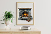 Watercolor Autumn Library Clipart, an Illustration by Libby Wishes (Thumbnail 6 of 7)