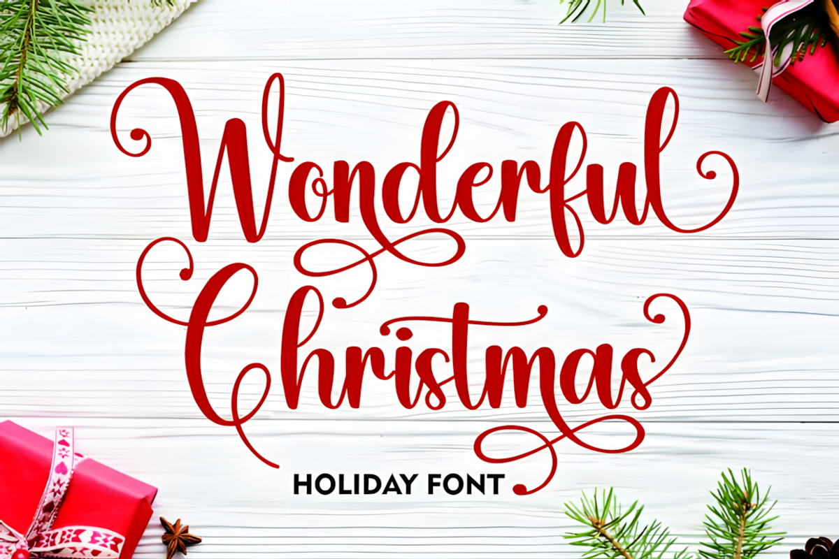 Wonderful Christmas Font, a Script Font by Coco Bloom (Photo 10 of 10)