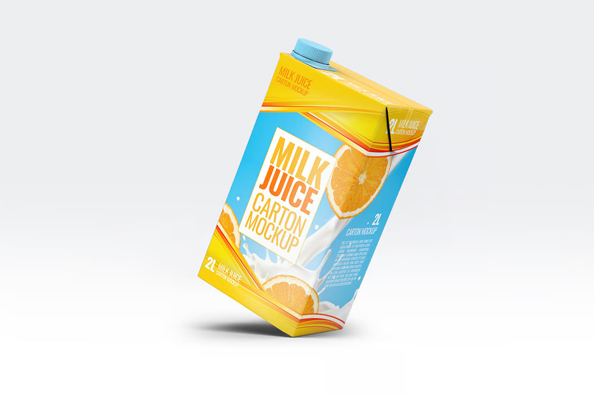 Milk or Juice Carton Mockup, an Advertising Mockup by Hubzway (Photo 5 of 7)