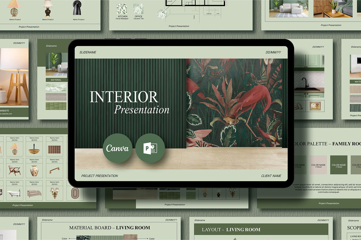 Interior Design Presentation sage, a Presentation Template by SKY CREATION (Photo 1 of 7)