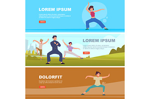 Tai chi banners. asian martial arts, a Sport Illustration by Onyx