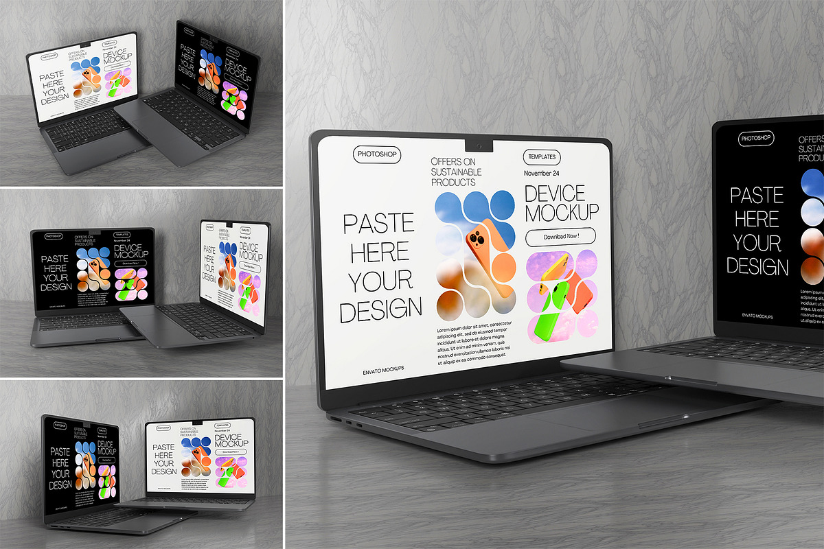 Laptop Mockups, a Wearable Device Mockup by Mockupnine (Photo 1 of 5)