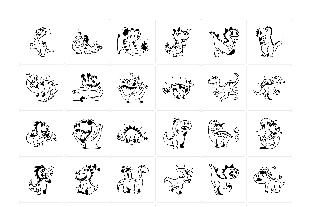Dinosaur Cartoon Stickers, an Emoji Icon by Vectors Market (Photo 6 of 6)