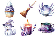 Watercolor Lavender Halloween Clipar, an Animal Illustration by Daily.Designs (Thumbnail 4 of 5)