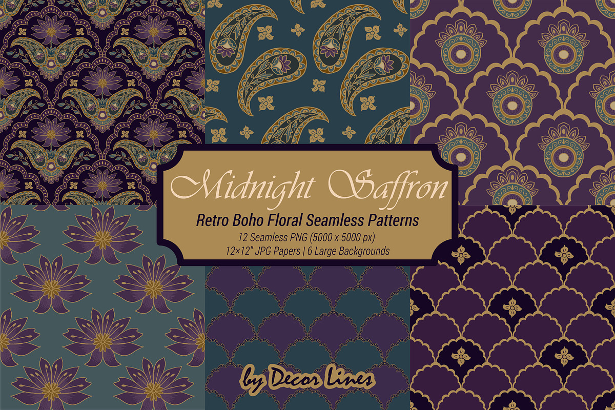 Midnight Saffron, a Decorative Illustration by Decor Lines (Photo 1 of 10)