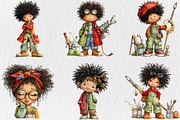 Whimsical Black History Kids Clipart, a Seasonal Illustration by Rose Art (Thumbnail 3 of 6)