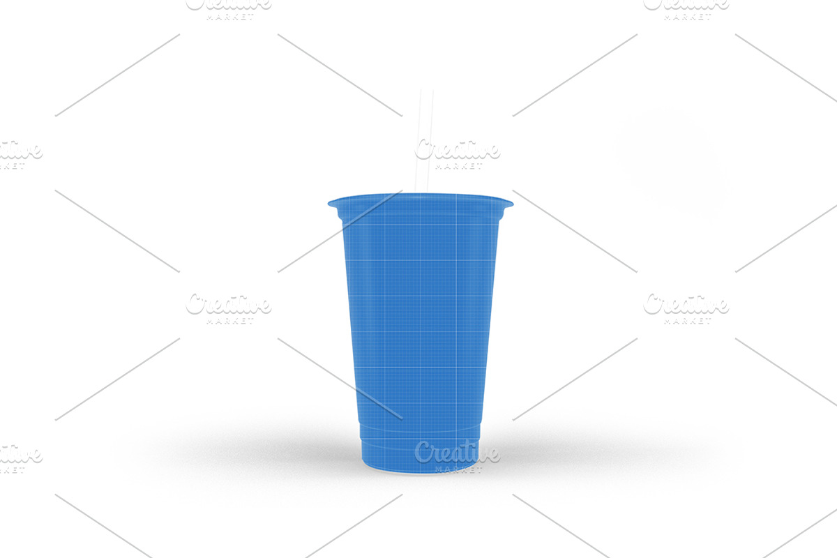 Transparent Plastic Cup Mockup, a Packaging Mockup by Qaleb Studio