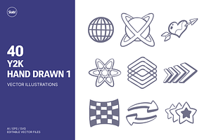 40 Y2K Hand Drawn Vol. 1, an Object Illustration by SLAB! Design