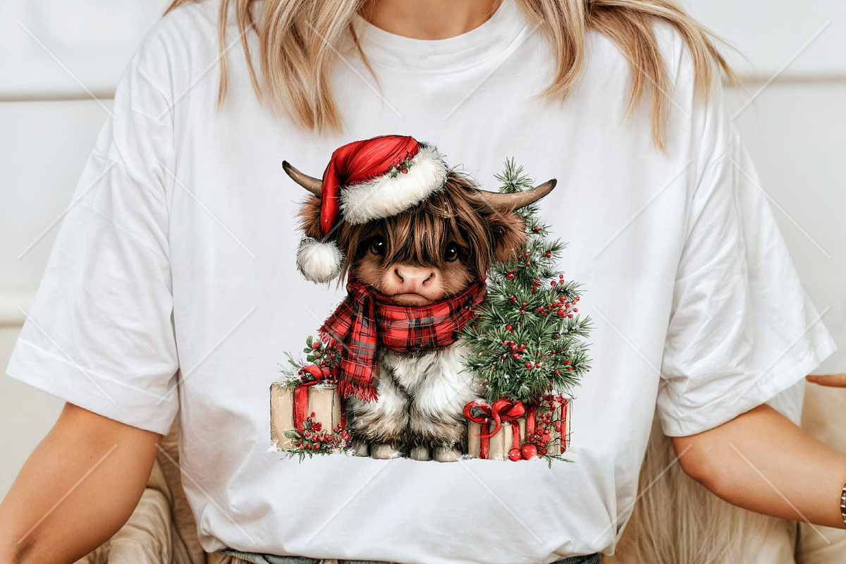 Plaid Christmas Cow PNG Clipart, a Seasonal Illustration by Canvas Craft (Photo 6 of 10)
