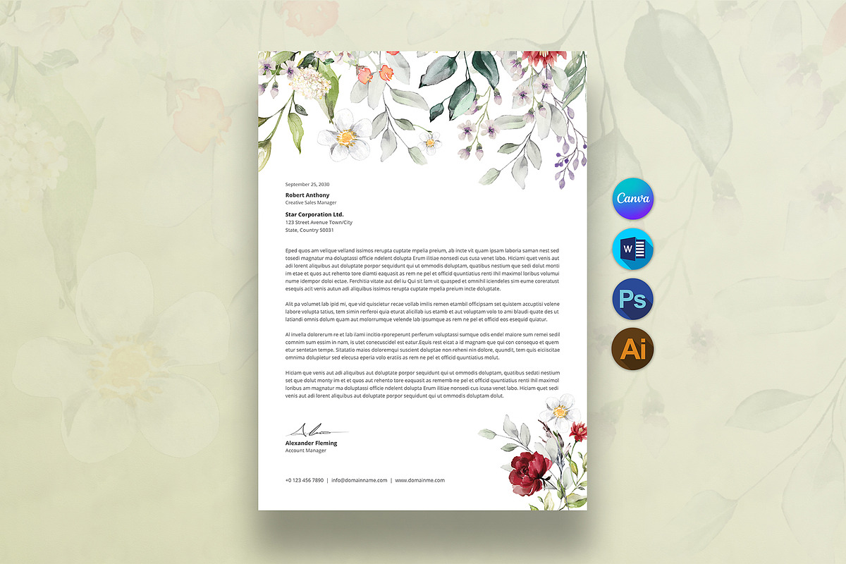 Letterhead Template, a Stationery Template by DesignDevisers (Photo 1 of 10)