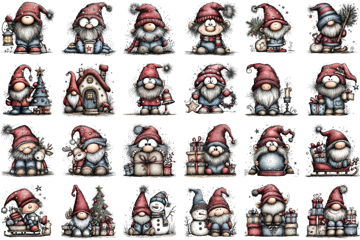 Cozy Christmas Gnomes Clipart, an Illustration by Sublimation Artist (Photo 2 of 6)