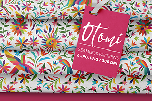Mexican Otomi Seamless Pattern Set