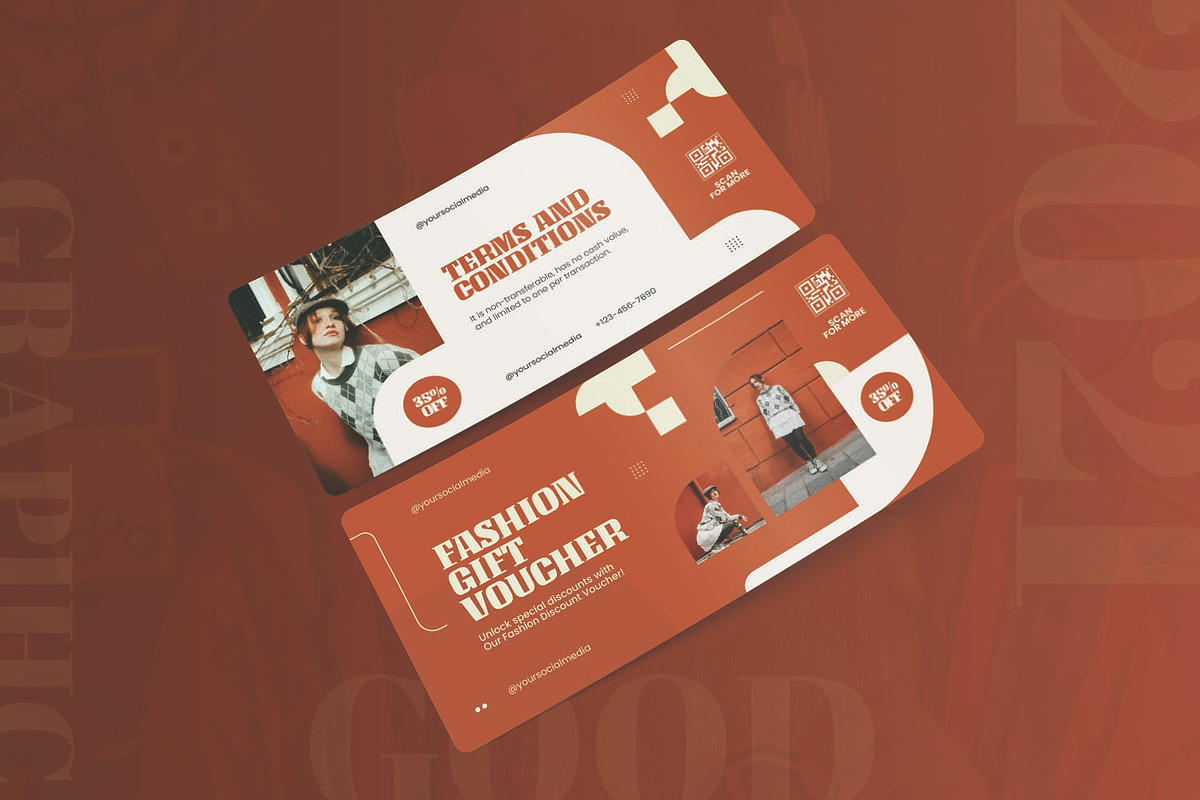 Orange Shape Fashion - Gift Voucher, a Print Template by AQR Studio (Photo 2 of 2)
