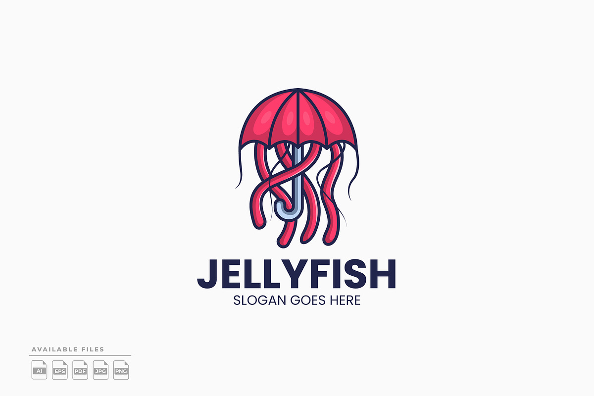 Umbrella Jellyfish Logo, a Branding & Logo Template by Zeer Graphic