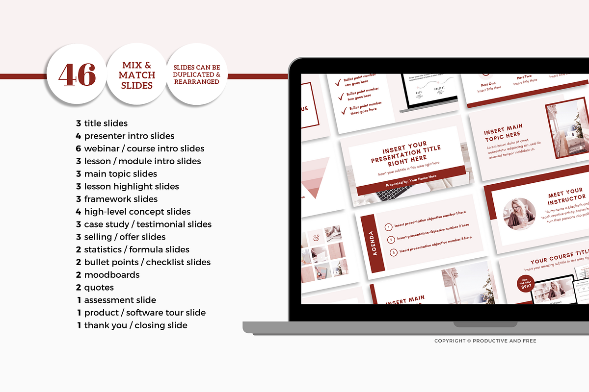 Webinar & Course Slide Deck Template, a Presentation Template by ProductiveandFree (Photo 2 of 12)