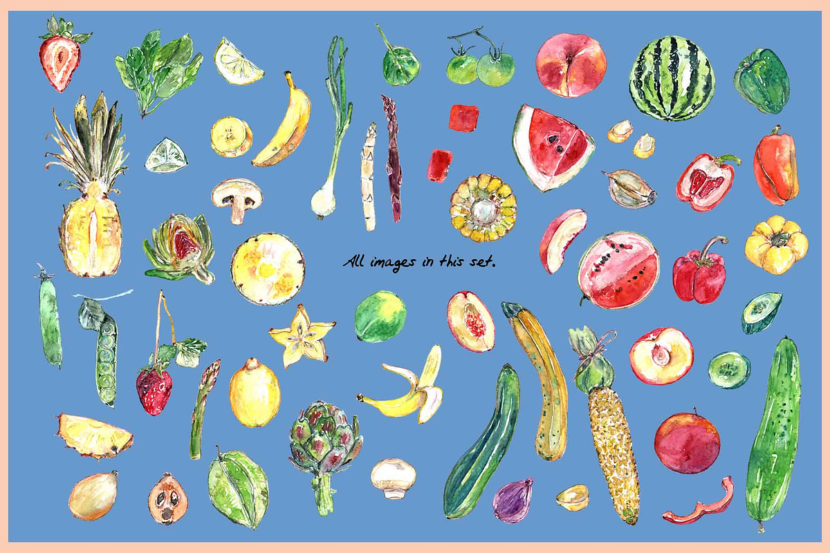 Spring & Summer Food Clipart, a Food Illustration by VianneArt (Photo 2 of 8)
