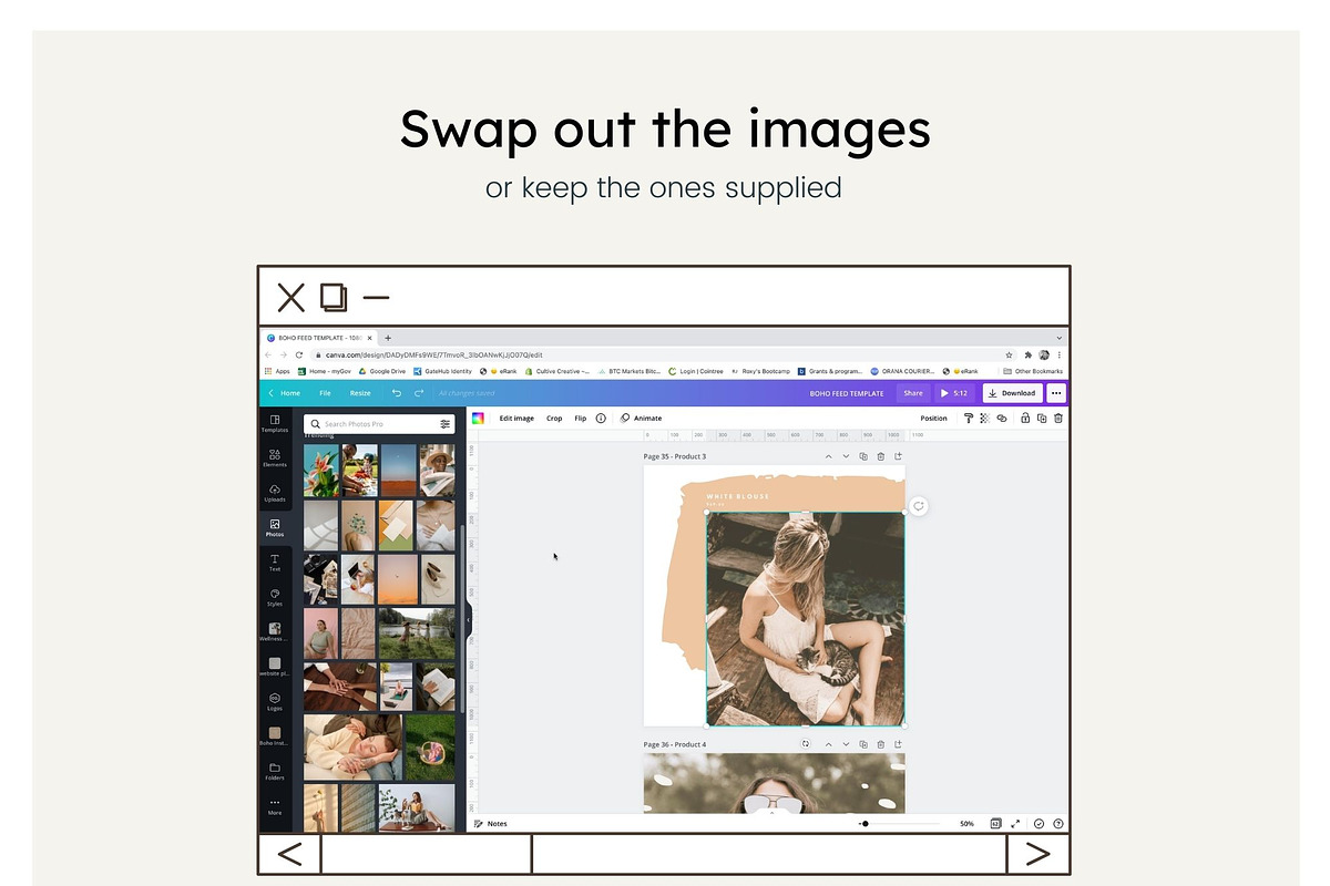 Boho Instagram Feed Canva Templates, a Social Media Template by Cultive Creative (Photo 7 of 13)