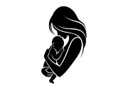 50 Mother and Baby Silhouette Bundle, an Illustration by Creativeshirt (Thumbnail 30 of 48)