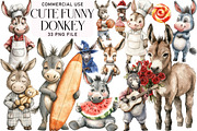 Cute Funny Donkey Sublimation Clipar, an Illustration by Daily.Designs (Thumbnail 1 of 3)