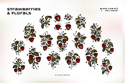 Vintage Strawberry & Floral Logo, an Object Graphic by Artflorara (Thumbnail 4 of 13)