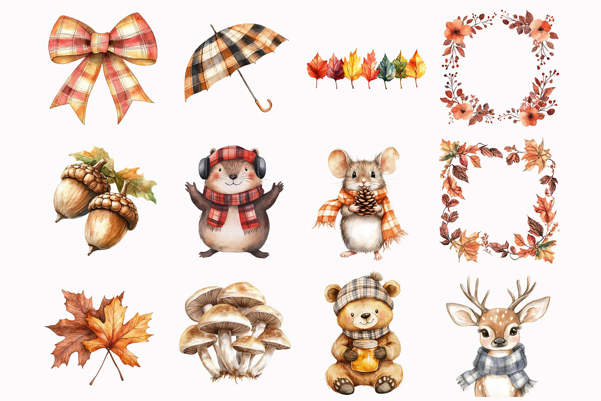 Woodland Animals Clipart, an Illustration by Design Market (Photo 3 of 4)