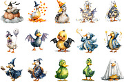 Watercolor Halloween Ducks Clipart, an Illustration by Designking (Thumbnail 3 of 5)