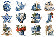 Watercolor Grandmillennial Christmas, an Object Illustration by Black Bird Studio (Thumbnail 3 of 7)