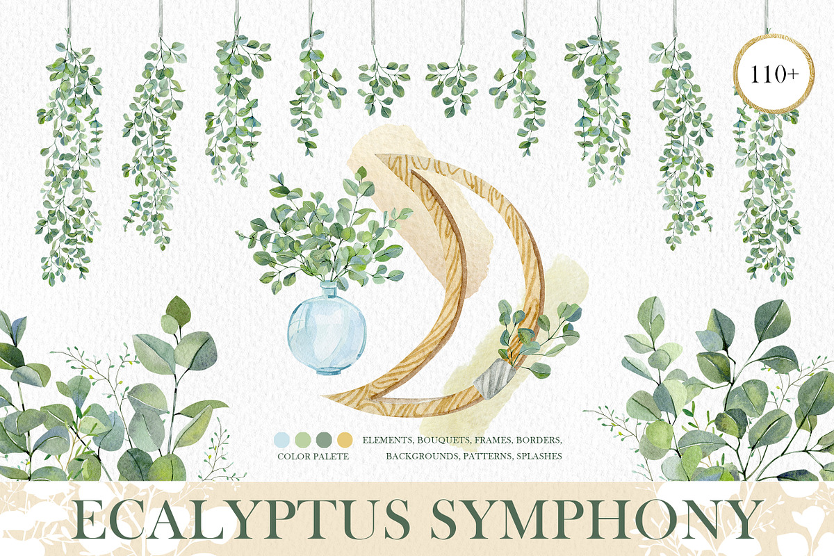 Watercolor EUCALYPTUS Greenery plant, a Decorative Illustration by AnnaTkachi (Photo 1 of 11)
