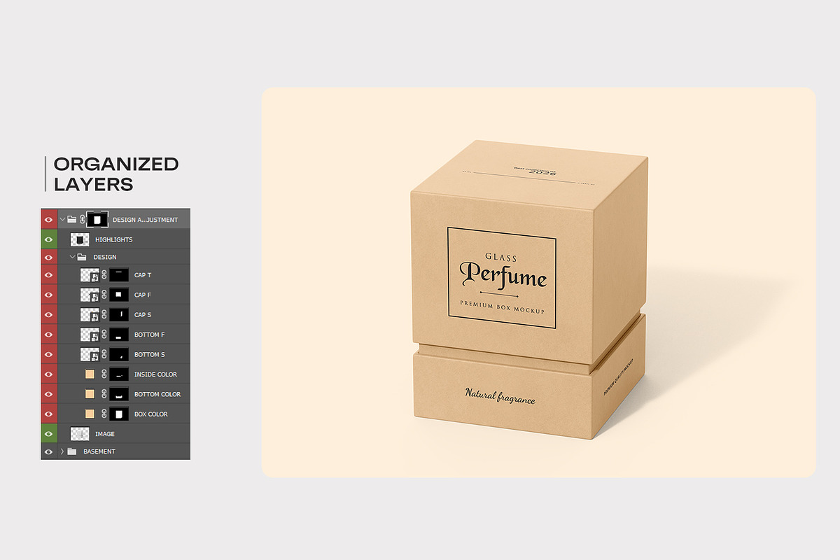 Kraft Box with Perfume Mockup, a Packaging Mockup by RamStudio2 (Photo 7 of 11)