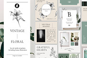 Vintage floral social media template, a Social Media Template by Chanut is industries (Thumbnail 1 of 11)