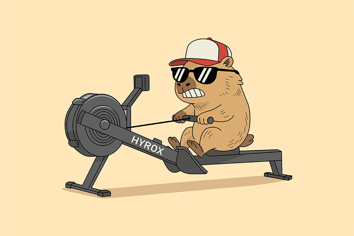 Capybara Hyrox Fitness Gym Workout, a Sport Illustration by Partikusi Design (Photo 2 of 5)