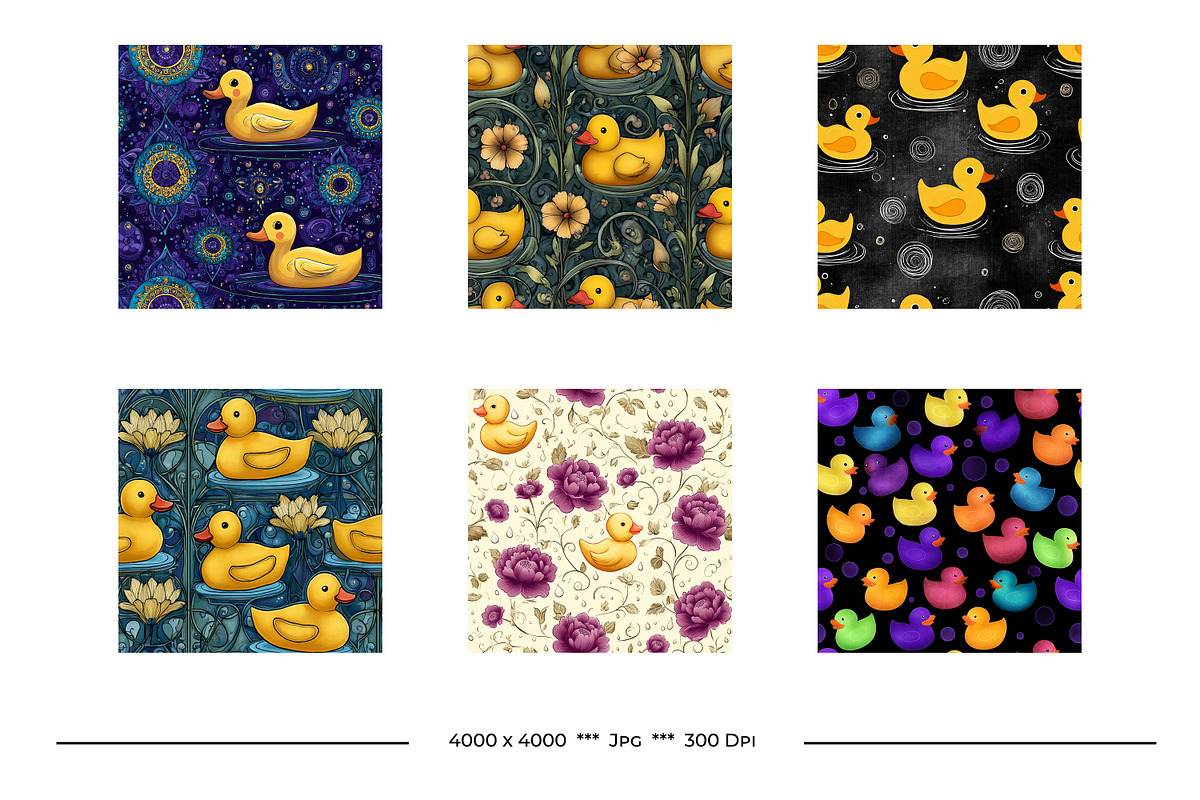 Rubber Duckies Retro Art Patterns, a Pattern Graphic by karenfoleyphoto (Photo 4 of 15)