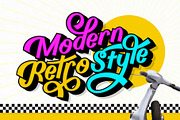 Billy Coaster Modern Retro Typeface, a Script Font by HIRO.std (Thumbnail 2 of 11)