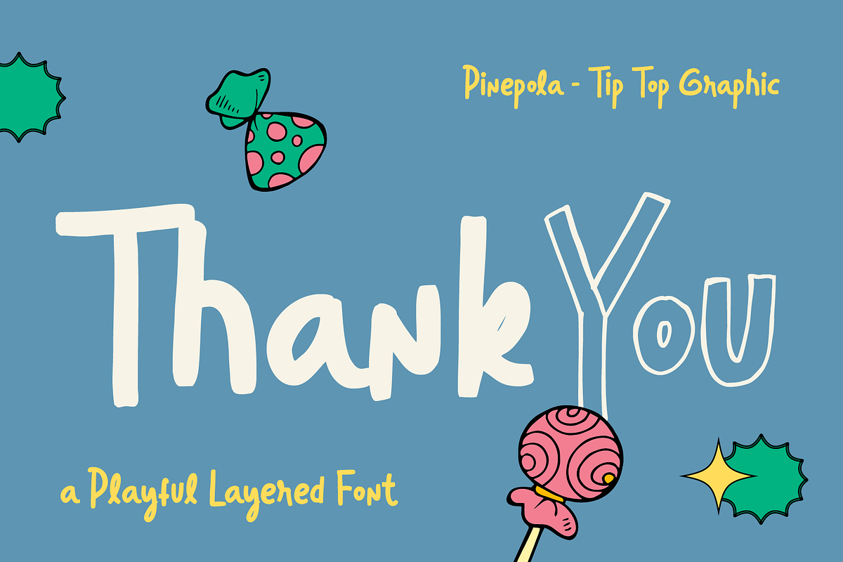 Pinepola – A Playful Layered Font, a Handwritten Font by Tiptop Graphic (Photo 10 of 10)
